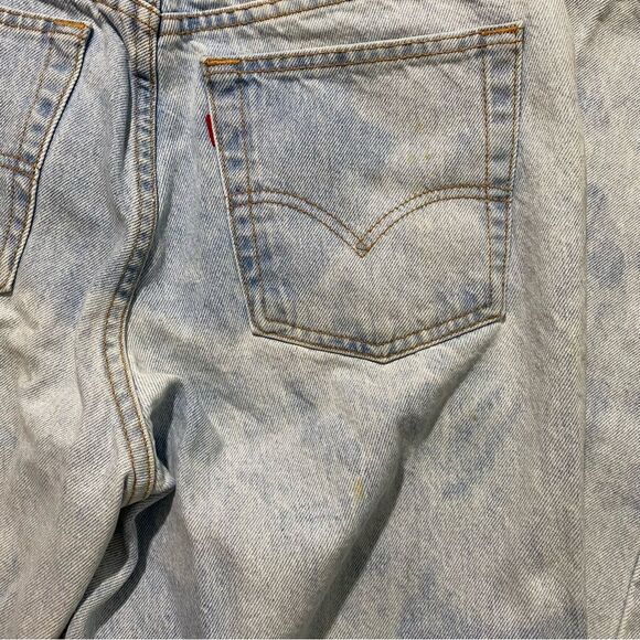 Vintage Levis 551 Thrashed Bleached Baggy Taper Mom Jean 32" Y2K - Picture 7 of 8
